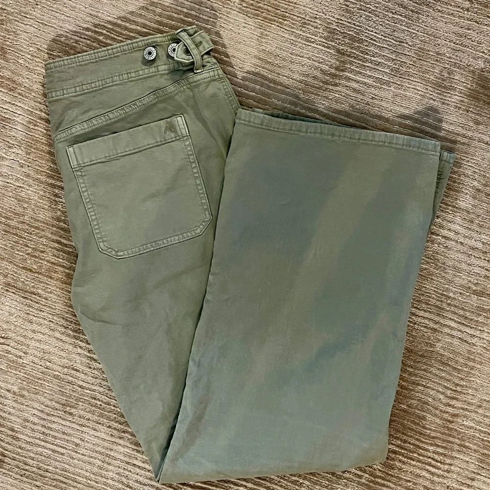 American Eagle Outfitters Wide Leg Pants - Olive Green
